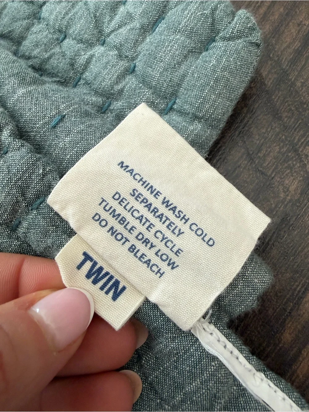 John Robshaw Woven Quilt Teal Blue Twin Size